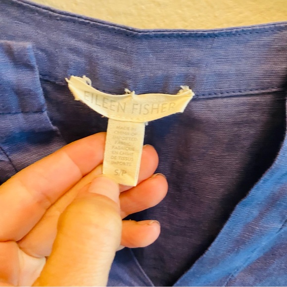 Eileen Fisher Blue Tunic Linen Dress - Picture 5 of 6